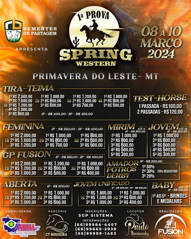 I Prova Rancho Spring Western em Primavera do Leste (MT)