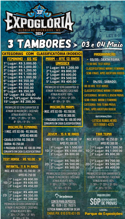 Rodeio Expogloria 2024 em Glória de Dourados (MS)