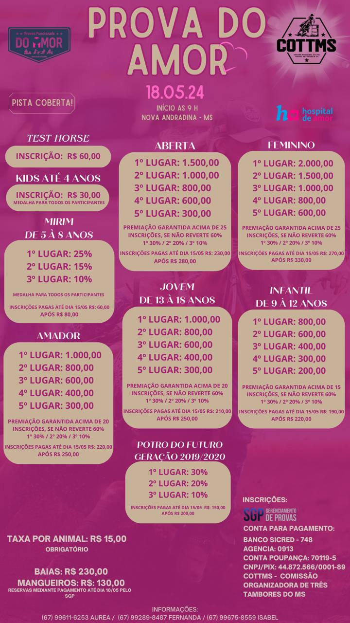 Prova do Amor COTTMS 2024 em Nova Andradina (MS)