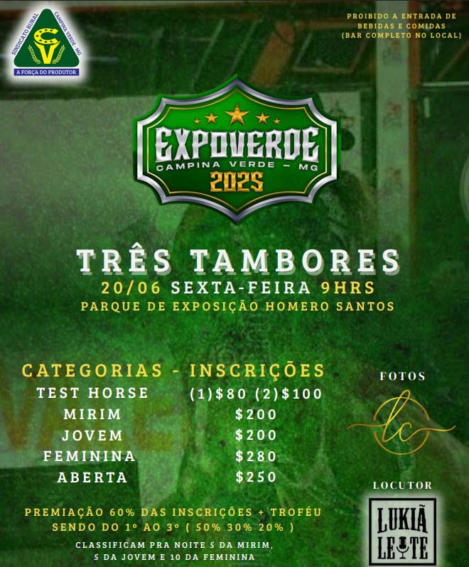 Prova de Três Tambores da ExpoVerde em Campina Verde (MG)