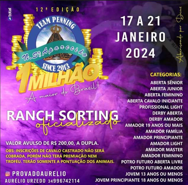 Prova Ranch Sorting N Senhora Aparecida em Barretos (SP)