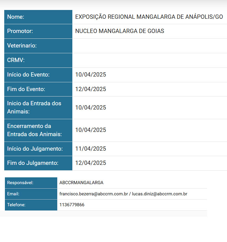 Exposição Regional Mangalarga de Anápolis (GO)